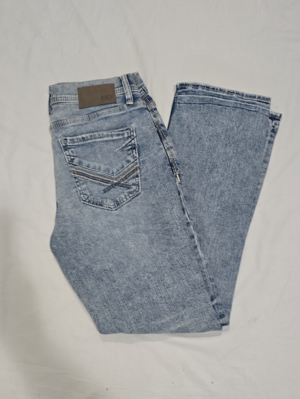 BKE Men's Light Wash Straight Jeans